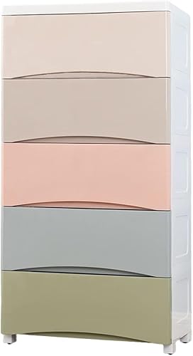 ZGSSOPTU Aufbewahrungskörbe, Schrank, Kinderschrank, große Kapazität, Schublade, mehrlagiger Kunststoff (gemischte Farben, 6 Schichten) von ZGSSOPTU