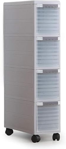 ZGSSOPTU Aufbewahrungskörbe, Schrankhüllen, schmale Schublade, Kunststoff, Küche, Spind, Badezimmer, Schlitzregal (grau, 5 Ebenen) von ZGSSOPTU