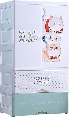 ZGSSOPTU Aufbewahrungskörbe, dicker Kleiderschrank, für Kinder, einfach, mit Schublade, 58 x 40 cm, 113 cm (grün) von ZGSSOPTU