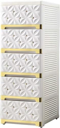 ZGSSOPTU Aufbewahrungskörbe, gesteppter Schrank, Schubladen-Typ, Kunststoff, Küchenspind, Nachttisch, Badezimmer-Regal, Beige – Gold, 7 Schichten) von ZGSSOPTU