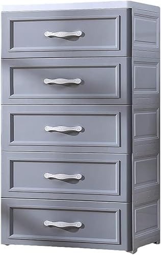 ZGSSOPTU Aufbewahrungskörbe aus Kunststoff, Schublade, Kinderkleidung/Kleinteile (dunkelgrau, 3 Ebenen) von ZGSSOPTU