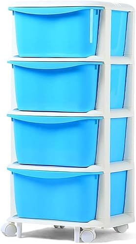 ZGSSOPTU Aufbewahrungskörbe aus Kunststoff, für Kleiderschrank, Kinderschublade, 4 Ebenen, 38 x 37 cm, 78 cm, Blau von ZGSSOPTU