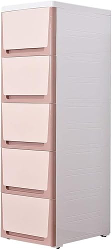 ZGSSOPTU Aufbewahrungsschrank, 30 cm breiter Schlitz, Schublade, Snack-Aufbewahrungsspalte, schmaler Schrank, Badezimmer, Küche, Regal (Rosa, 5 Ebenen) von ZGSSOPTU