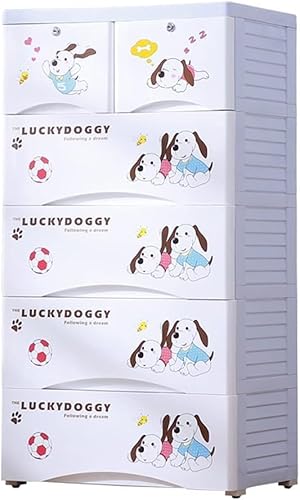 ZGSSOPTU Aufbewahrungsschrank, Kinderschrank, Kleideraufbewahrung, Kunststoff, Schublade, geeignet für Wohnzimmer/Schlafzimmer/Kinderzimmer (Blau, 7 Ebenen) von ZGSSOPTU