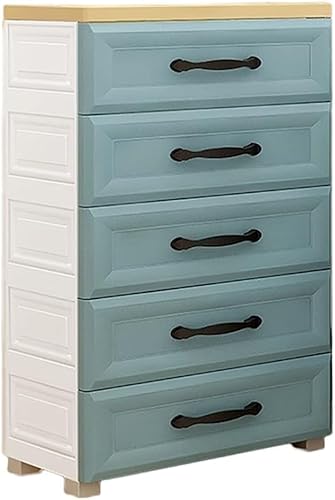 ZGSSOPTU Aufbewahrungsschrank, Schublade, platzsparend, Kunststoff, Kleiderschrank, Haushalt, Kinder, Snack-Aufbewahrungsbox, Aufbewahrungsschrank (blau, 5 Ebenen) von ZGSSOPTU
