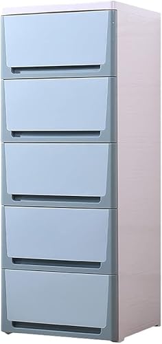 ZGSSOPTU Aufbewahrungsschrank, Spind, Kindergarderobe, große Kapazität, Schubladentyp, mehrschichtiger Kunststoff, geeignet für Wohnzimmer, Schlafzimmer, Kinderzimmer (blau, 5 Ebenen) von ZGSSOPTU