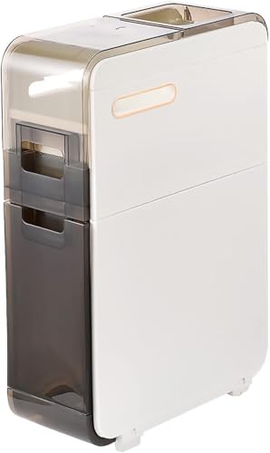 ZGSSOPTU Aufbewahrungsschrank, kleine Ecke, freistehend, schmal, Kommode mit transparenten Schubladen und Rollen, schmales Toilettenpapier (2 Schubladen) von ZGSSOPTU
