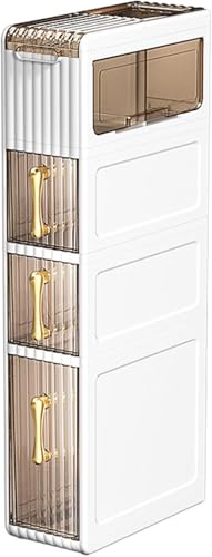 ZGSSOPTU Aufbewahrungsschrank, stapelbar, Schubladen, Organizer, 2/3/4 Ebenen, freistehender Toilettenpapierhalter und Kunststoff (4 Ebenen) von ZGSSOPTU