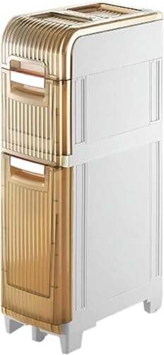 ZGSSOPTU Aufbewahrungsschrank, stapelbare Schubladen, 3/4/5 Etagen, Badezimmerspalte, Toilette, schmaler Rollwagen, wasserdicht (dritte Etage, 25 cm) von ZGSSOPTU