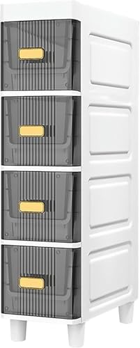 ZGSSOPTU Aufbewahrungsschrank, stapelbare Schubladen, schmal, Badezimmer, Eckboden, schmales Toilettenpapier (grau, 4 Etagen) von ZGSSOPTU