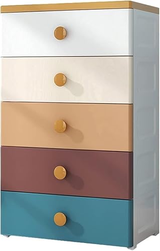ZGSSOPTU Aufbewahrungsschrank aus Kunststoff, Schubladen-Typ, Spind, Zuhause, Kleiderschrank, geeignet für Wohnzimmer, Schlafzimmer, Kinder (gemischte Farben, 3 Ebenen) von ZGSSOPTU