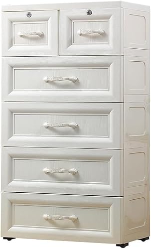 ZGSSOPTU Aufbewahrungsschrank aus Kunststoff, Schubladen-Typ, Spind, Zuhause, Kleiderschrank, geeignet für Wohnzimmer, Schlafzimmer, Kinderzimmer (Kaffee, 4 Ebenen) von ZGSSOPTU