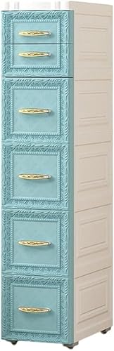 ZGSSOPTU Aufbewahrungsschrank aus Kunststoff, Schubladen-Typ, Spind, Zuhause, Kleiderschrank, geeignet für Wohnzimmer, Schlafzimmer, Kinderzimmer (blau, 3 Ebenen) von ZGSSOPTU
