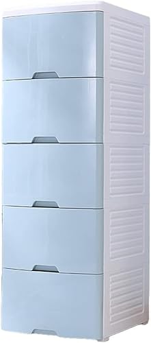 ZGSSOPTU Aufbewahrungsschrank aus Kunststoff, Schubladentyp, mehrschichtig, für Zuhause, Kinderschrank (blau, 3 Ebenen) von ZGSSOPTU