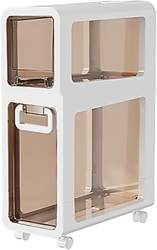 ZGSSOPTU Aufbewahrungsschrank mit 4 Schubladen und Rollen, Eckboden für Badezimmer, kleine Räume, großes Fassungsvermögen (2 Etagen, 23 cm) von ZGSSOPTU