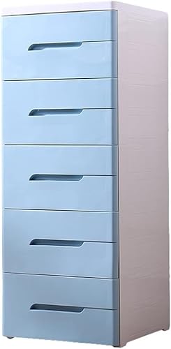 ZGSSOPTU Aufbewahrungsschrank mit Rollen, Wohnzimmer, Schlafzimmer, Kinderzimmer, Garderobendekoration (blau, 4 Ebenen) von ZGSSOPTU