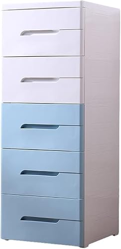ZGSSOPTU Aufbewahrungsschrank mit Rollen, für Wohnzimmer, Schlafzimmer, Kinderzimmer, Kleiderschrank, Dekoration (gemischtes Blau, 4 Ebenen) von ZGSSOPTU