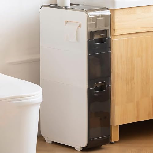 ZGSSOPTU Breiter Schrank mit transparenten Schubladen und Rollen, vertikaler Kommodenturm mit großem Fassungsvermögen, für kleine (3 Etagen, 17,5 cm) von ZGSSOPTU