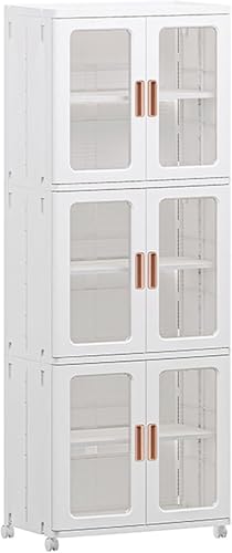 ZGSSOPTU Faltbare Aufbewahrungsboxen aus Kunststoff mit Deckel und Rollen für Schrank-Organizer, stapelbare Aufbewahrungsbehälter für Buch-Organizer und Aufbewahrung (65 cm) von ZGSSOPTU