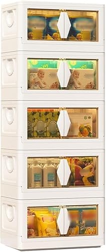 ZGSSOPTU Große faltbare Aufbewahrungsbehälter, transparenter Acryl-Mülleimer mit Frontfenster und oberem Deckel, vielseitige Aufbewahrungsbox für Organisation, Kunststoff-Aufbewahrungswagen von ZGSSOPTU