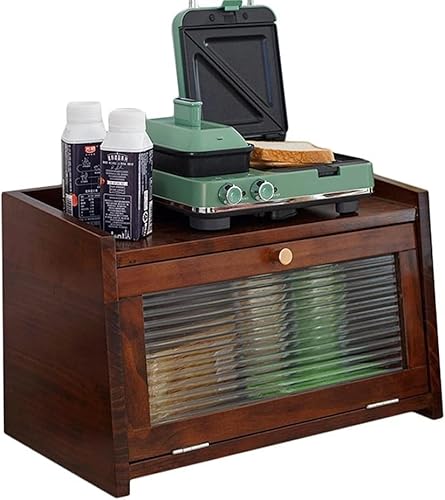 ZGSSOPTU Kleiner Schrank aus Massivholz, Aufbewahrung, Arbeitsplatte, Sideboard, Tee-Set, Wasserbecher, Lebensmittel, staubdicht, Kaffee von ZGSSOPTU