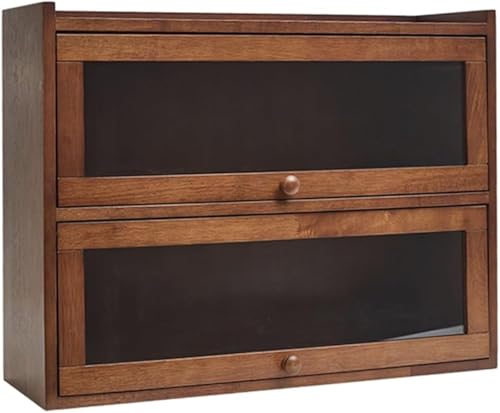ZGSSOPTU Küchenschrank aus Massivholz, 2-stöckig, Tee-Set, Vitrinen, kleines Sideboard (braun) von ZGSSOPTU