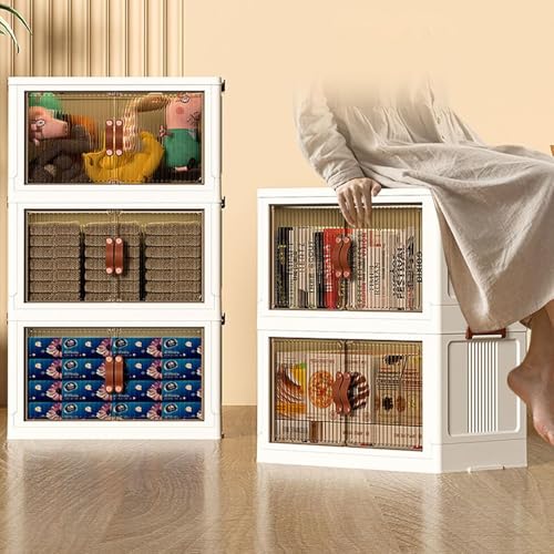 ZGSSOPTU Kunststoff-Aufbewahrungskörbe, Organizer, 1–5 Etagen, stapelbar, für Boxen mit Deckel, Behälter, durchsichtig, Schlafzimmer, Wohnzimmer (4 F, Breite: 56 cm) von ZGSSOPTU