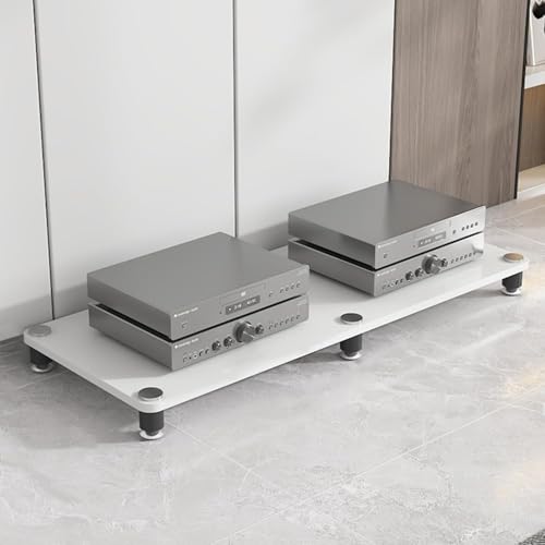 ZGSSOPTU Medienständer mit Stauraum, 4-lagig, für Wohnzimmer, Audio (weiß, 5 cm) von ZGSSOPTU