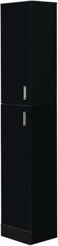 ZGSSOPTU Moderner Hochglanz-schwarzer hoher Badezimmerschrank mit Regalen und Tür, schmaler Tallboy-Schrank für Zuhause ZGSSOPTU Moderner Hochglanz-schwarzer hoher Badezimmerschrank mit Regalen und Tür, schmaler Tallboy-Schrank für Zuhause von ZGSSOPTU