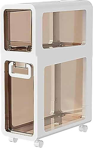 ZGSSOPTU Multifunktionaler Aufbewahrungsschrank mit 4 Schubladen und Rollen, platzsparender Eckboden, großes Fassungsvermögen (2 Etagen, 20 cm) von ZGSSOPTU