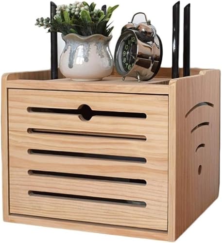 ZGSSOPTU Multifunktions-Aufbewahrungsbox aus Massivholz, Router, Doppelbett, Heim-TV, Set-Top-Regal, Dekoration, Veredelung von ZGSSOPTU