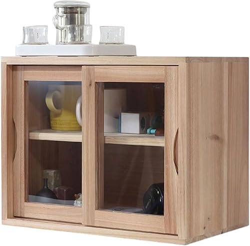 ZGSSOPTU Rechteckiger Holzschrank, Sideboard-Vitrine mit staubdichter Tür, Bücherregal-Organizer, klein von ZGSSOPTU