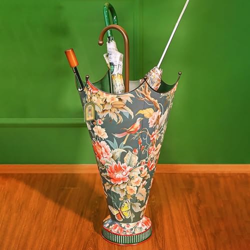 ZGSSOPTU Regenschirmständer Regenschirmhalter Regenschirmhalter Französisch Stil Regenschirmhalter Regenschirmständer Blumenmuster Regenschirmregal Aufbewahrungsgefäß für Eingang Hoher Korb Blumenvase von ZGSSOPTU