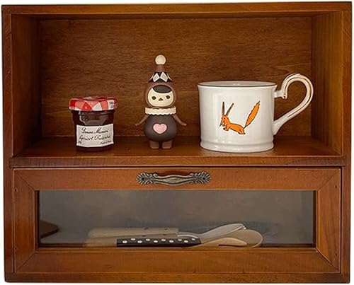 ZGSSOPTU Retro-Holzschränke, Schreibtisch-Display, Kosmetik-Aufbewahrung, Tee-Set, Badezimmer, Arbeitsplatte, Büro von ZGSSOPTU