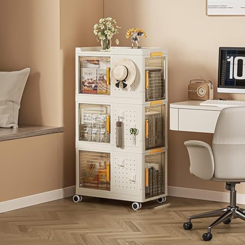 ZGSSOPTU Schmaler Aufbewahrungsschrank mit 3 Ebenen, schlanker, freistehender Toilettenpapierhalter, kleine, schlanke Kunststoff-Schublade, 2 Ebenen (3 Etagen) von ZGSSOPTU