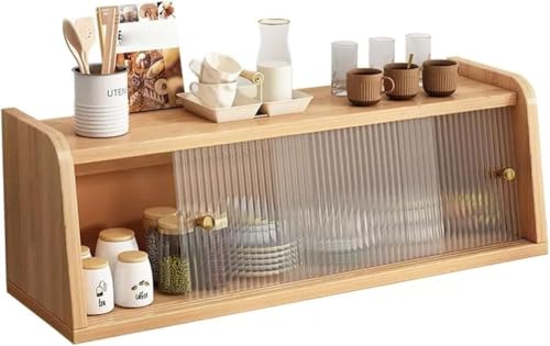 ZGSSOPTU Schrank aus Massivholz, kleine Küche, Speisekammer, Sideboard mit Glastüren, Esszimmerschrank von ZGSSOPTU