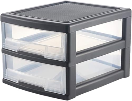 ZGSSOPTU Schreibtisch-Aufbewahrungsschrank, Regal, Büroordner, Schreibtisch-Schublade, Kunststoff-Finish-Box, mehrschichtiger Schrank (2 Ebenen) von ZGSSOPTU