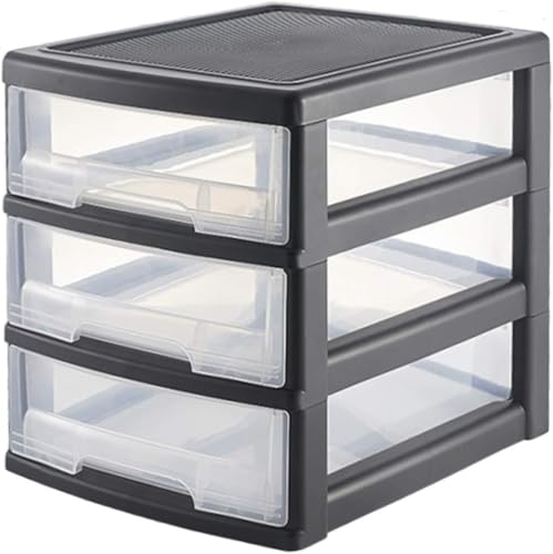 ZGSSOPTU Schreibtisch-Aufbewahrungsschrank, Regal, Büroordner, Schreibtisch-Schublade, Kunststoff-Finish-Box, mehrschichtiger Schrank (3 Ebenen) von ZGSSOPTU