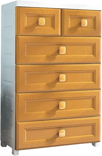 ZGSSOPTU Schubladenschrank, Haushalts-Organisationsbox, Kinderschrank, 56 cm breit, Gelb, 7 Ebenen von ZGSSOPTU