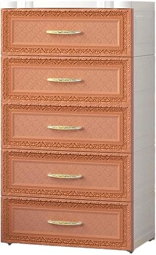 ZGSSOPTU Schubladenschrank, Kunststoff, mehrschichtig, Kinderschrank, Aufbewahrungsschrank, Organizer (Orange, 3 Ebenen) von ZGSSOPTU