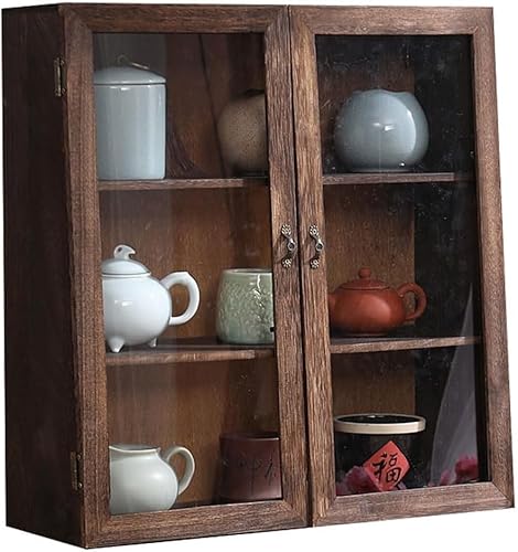 ZGSSOPTU Teeservice aus Massivholz, Vitrinen, Schreibtisch, staubdicht, Retro, Kaffee, Weinbar, Aufbewahrungsbox, klein, antik von ZGSSOPTU