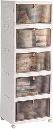 ZGSSOPTU Transparente faltbare Tür-Aufbewahrungsbox mit Deckel, stapelbare Kunststoffbehälter für Zuhause und Büro von ZGSSOPTU