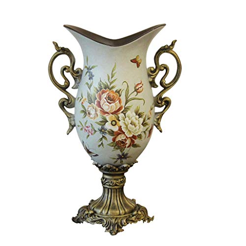 ZGSSOPTU Vase Vintage Harz binaurale Vase Wohnzimmer Veranda TV Schrank Dekoration Handwerk von ZGSSOPTU