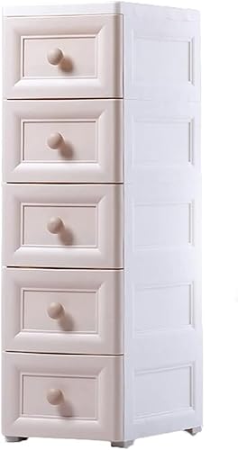 ZGSSOPTU Verdickter Schubladenschrank, mehrschichtig, Kinderschrank, Kleiderschrank, Haushalt, Kunststoff, Kommode, Aufbewahrungsbox (helles Aprikose, 3 Ebenen) von ZGSSOPTU