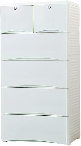 ZGSSOPTU Verdickter großer Aufbewahrungsschrank, Schubladentyp, Kunststoff, Kinderkleidung, Kleiderschrank, Finishing-Kommode (grün, 3 Ebenen) von ZGSSOPTU