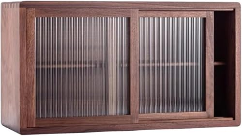 ZGSSOPTU Vintage-Arbeitsplattenschrank, 51 cm, Walnussholz, Sideboard mit Glastüren, Kaffeetassen-Aufbewahrungsdisplay von ZGSSOPTU