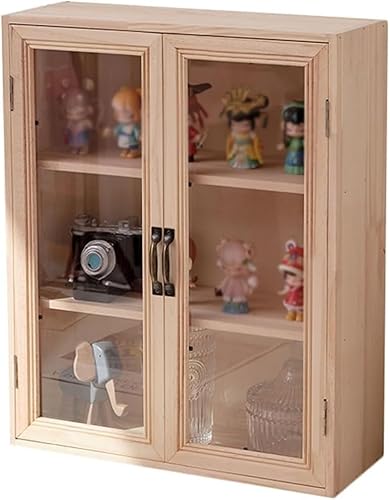 ZGSSOPTU Vitrine mit 3 Ebenen, Wandhalterung, Aufbewahrung mit transparenten Türen, Actionfiguren-Box für Arbeitsplatte von ZGSSOPTU