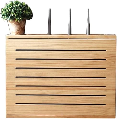 ZGSSOPTU Wandmontierte Massivholz-Router-Aufbewahrungsbox – Wohnzimmer, TV-Schrank, Steckdose, Abschirmung, Schlafzimmer (Innendurchmesser 40 cm) von ZGSSOPTU