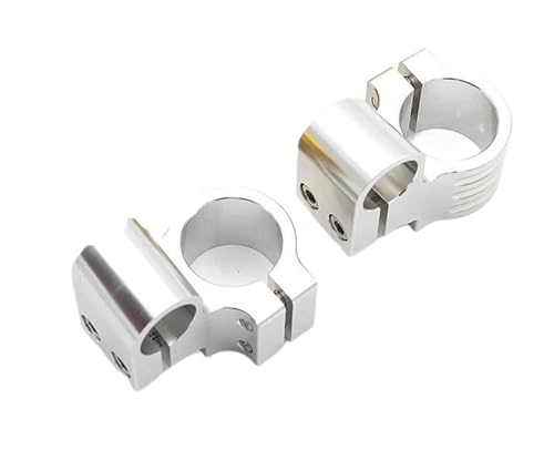 Motorrad Riser 7/8 Zoll Universal Motorrad 22 mm Riser Lenker erhöhter Lenker Clip auf den Köpfen Klemmen Zubehör Motorrad Lenker Risers (Silber, 31 mm) von ZGVGFAFLPQ