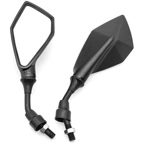 Motorrad Spiegel Set 2 Stück 10 Mm Schraube Universal Motorrad Rückspiegel Weitwinkel Verstellbar Lenker Seite Umkehr Hilfsspiegel Lenkerendenspiegel Motorrad(Black) von ZGVGFAFLPQ
